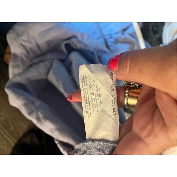 Erika Light Blue Maggie Linen Blend Tunic Tank Top sz L EUC - Picture 8 of 8